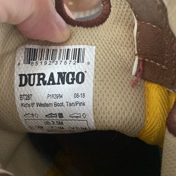 Durango Kids Boots in Brown and Pink - Picture 6 of 7